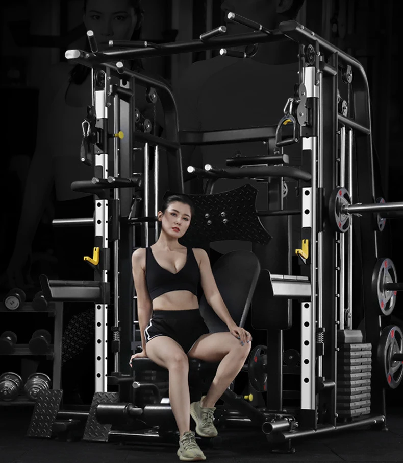 
Home Use Gym Machine Multi-Function Smith Machine With Sover Machine, Power Rack, Rawing Machine and Leg Press Machine 