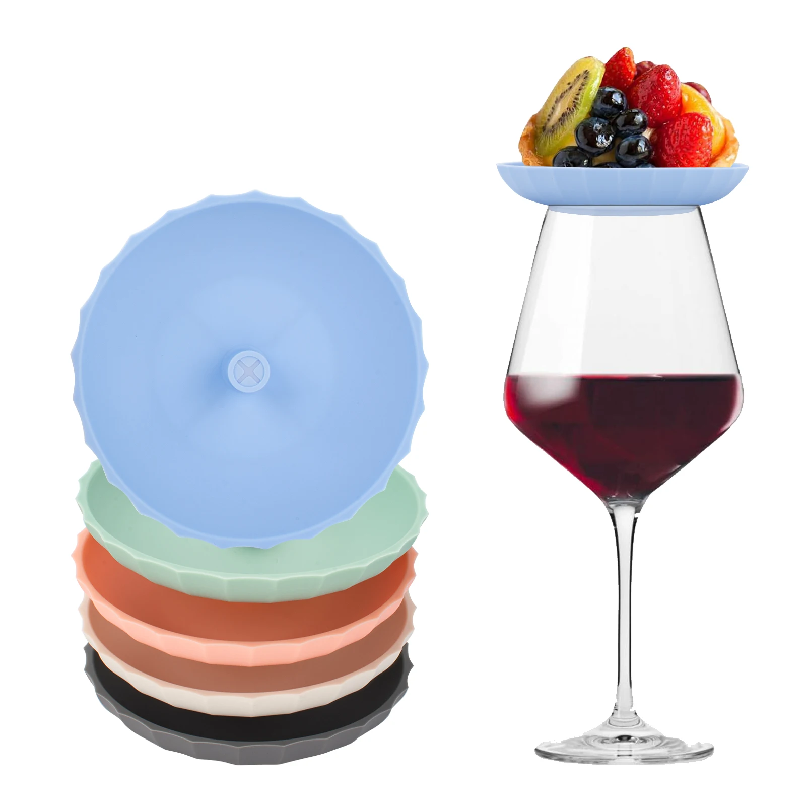 Food Grade Silicone Wine Glass Charcuterie Board Topper Wine Glass Topper Coasters For Party Bars Wine Glasses Snack Tray
