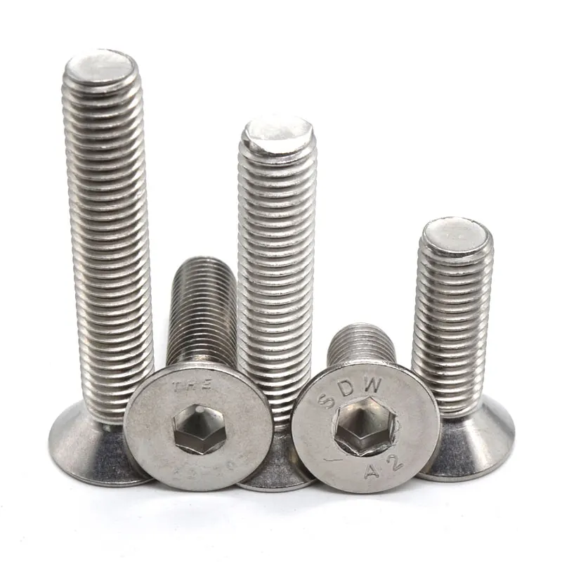Small customization Stainless Steel304 Thin Head Bolts Hex Socket Bolts Low Profile Thin Flat Head Hexagon Socket Machine Screws