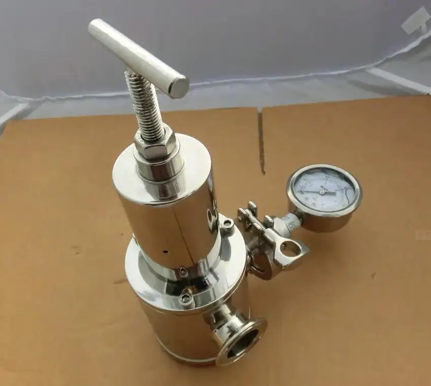 For  hygienic sanitary SS304 SS316L 3A/SMS/DIN/ISO standard Sanitary  pressure reducing valve PRV with pressure gauge