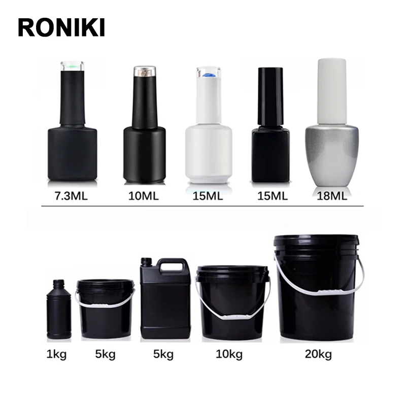 RONIKI Supplies Wholesale Bulk Nail Polish Drop Shipping OEM Logo Nail UV Gel Polish Raw Material Direct Sale