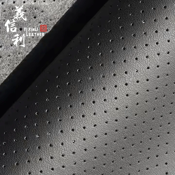Customizable Styles & Designs: High-Quality Machinery for Automotive Interior Upholstery in Perforated Black Soft PU Leather