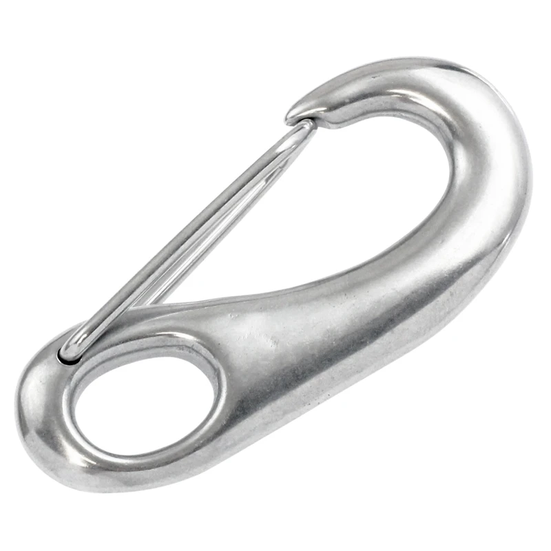 316 Stainless Steel Spring Snap Hooks Clips Silver Multi Use Snap Rope Hook for Keychain Backpack Climbing Hiking Gym