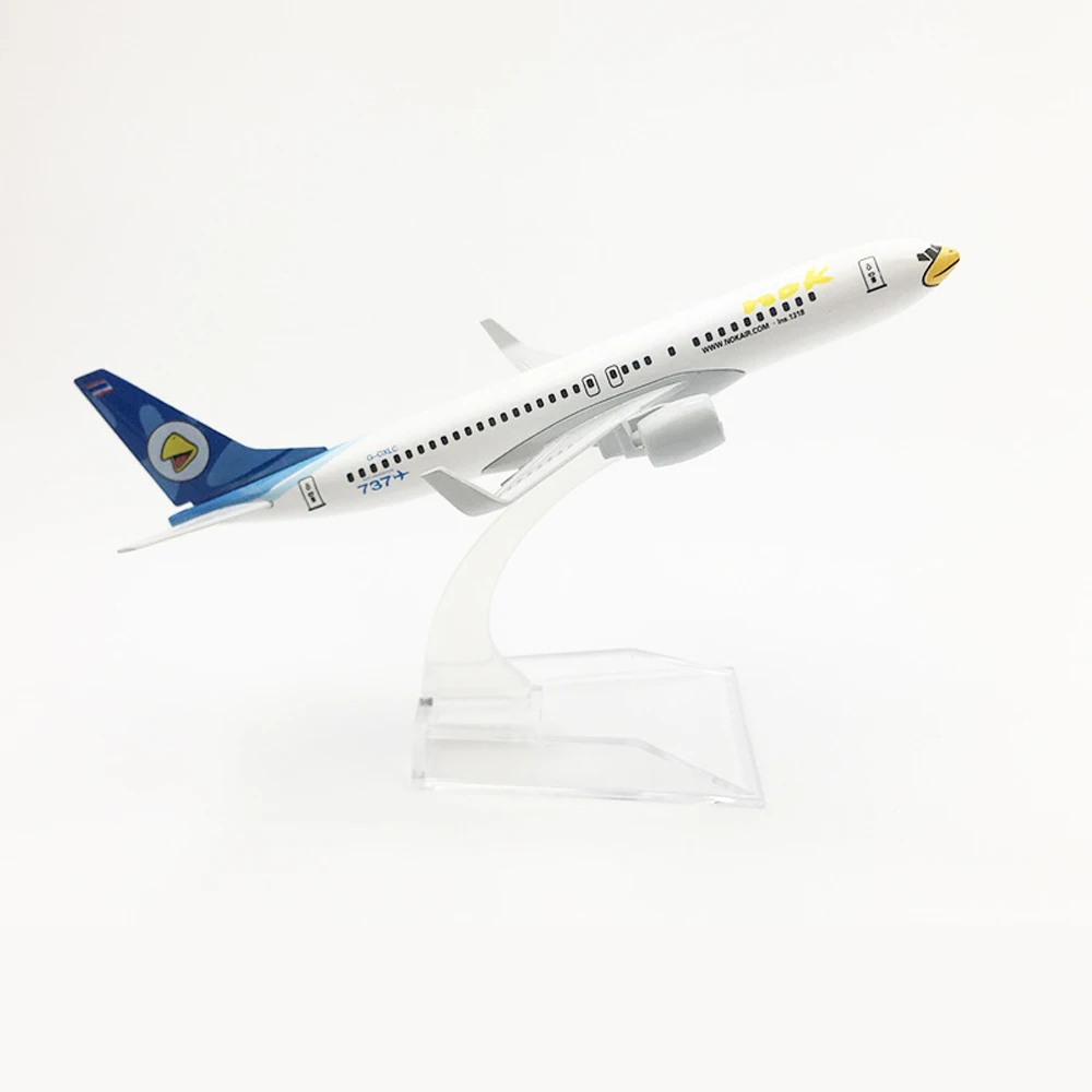 16cm White Thailand B737 Livery Mini Metal Aircraft Model Nok Air Boeing B737 Thai Airline White Birds with Good Quality Plane