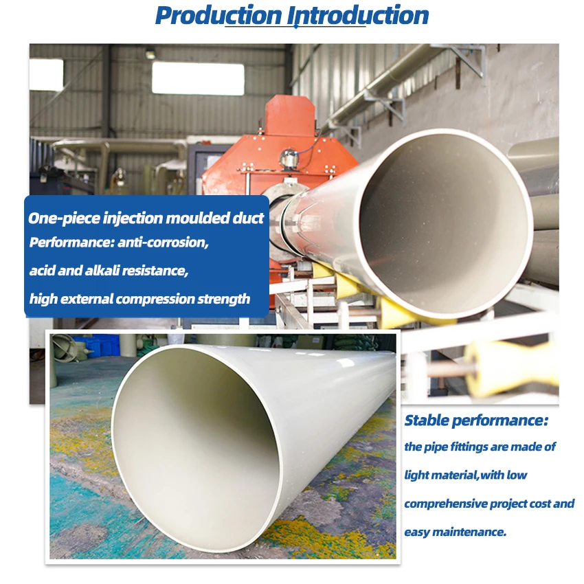 Duct custom large diameter PIPE processing ventilation Tube anti-corrosion acid alkali resistant v0 flame retardant PP TUBES