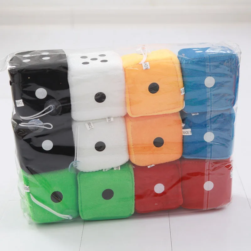 Cartoon plush dice toy suction cup pendant creative gift plush dice toys whole sale dolls cute plush