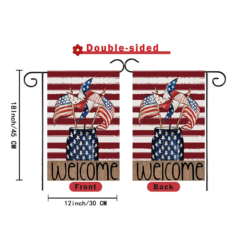 Wholesale 4th of July Dog Car American Flags Patriotic Garden Flags for Indenpendece Day