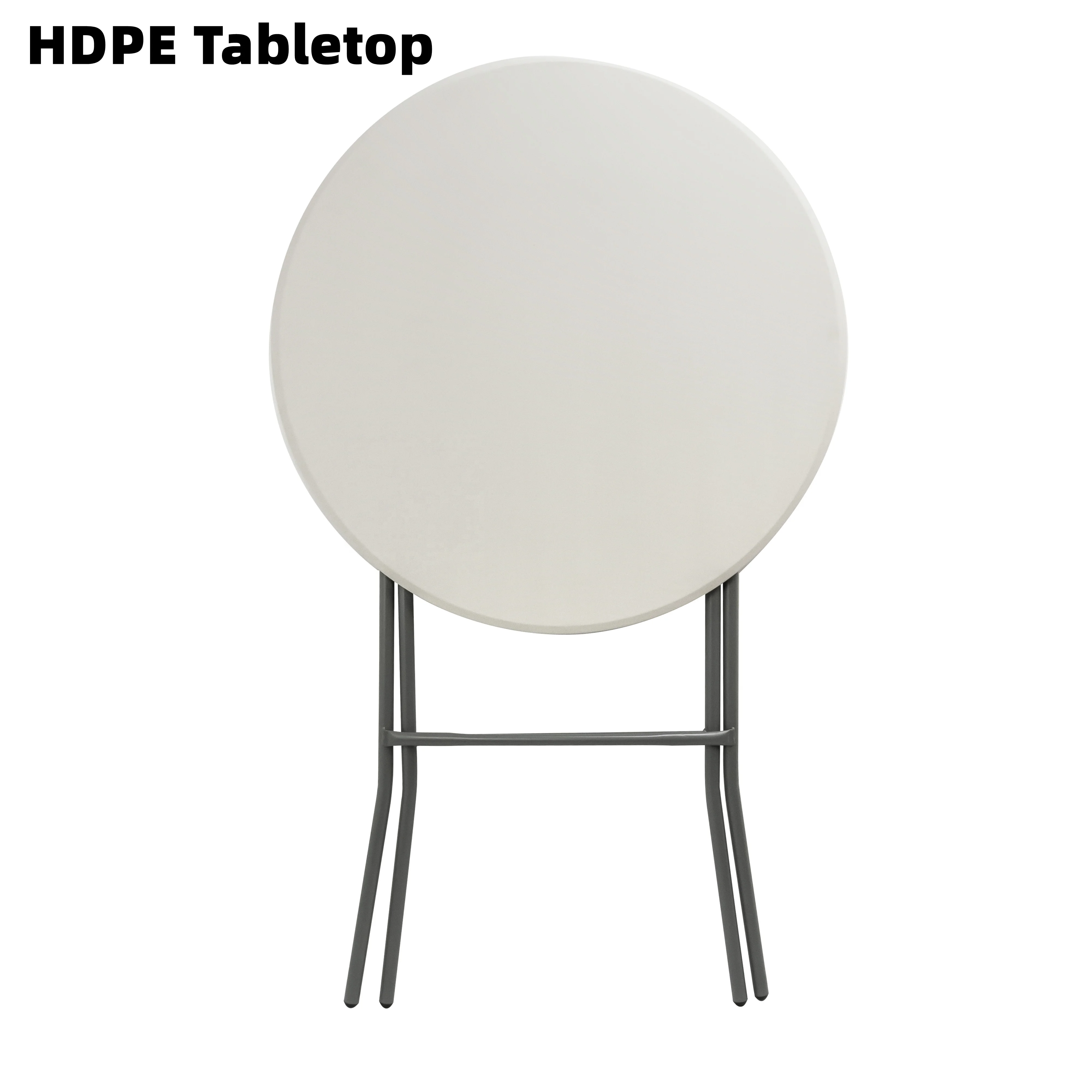 Wholesale HDPE Dia 32inch 80cm Black White Outdoor Party Plastic Bar Height Folding Cocktail Tables For Events