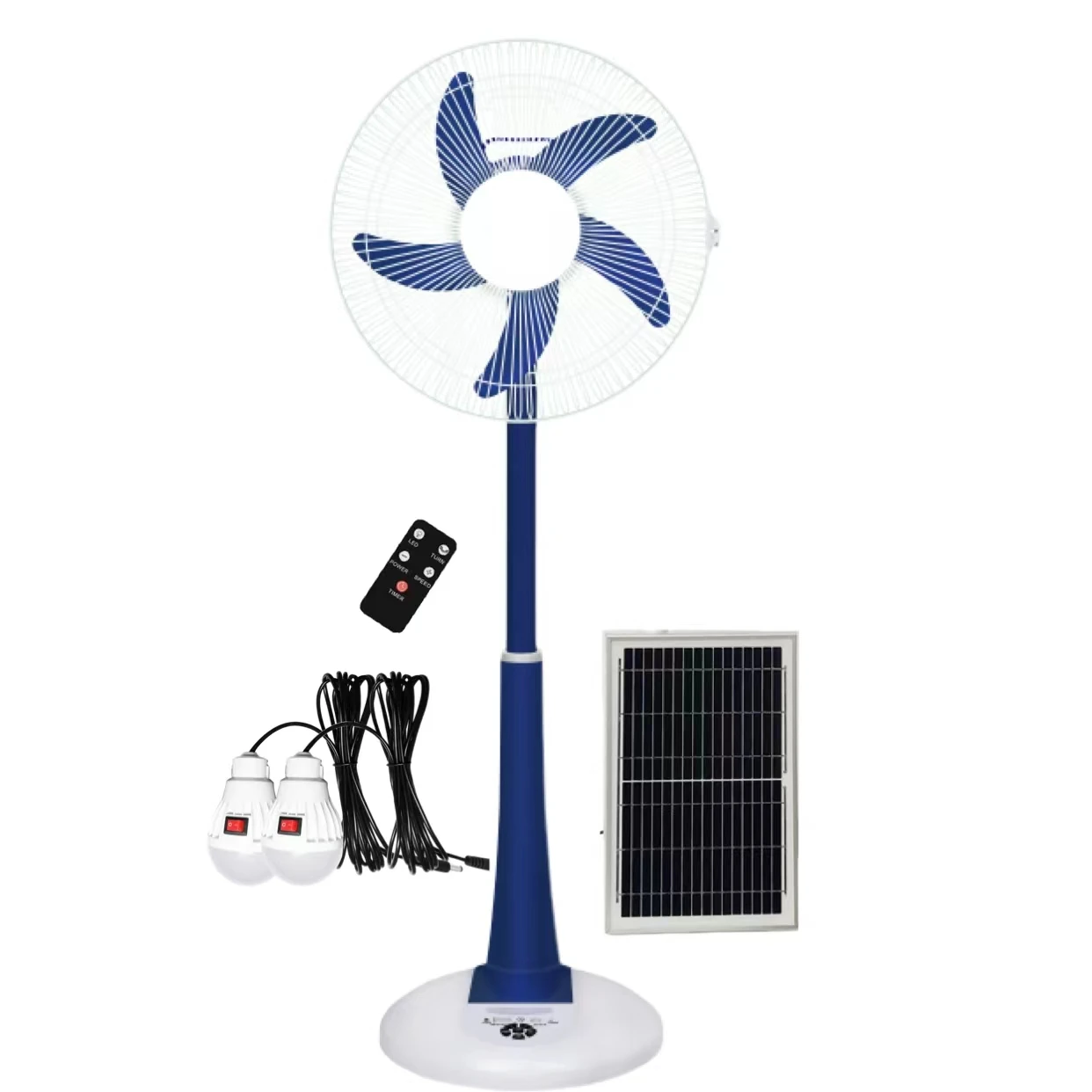 Best Selling 16 LED Light Solar Fan AC DC Home Floor Stand Fan 12V All Copper Motor Lead Acid Battery