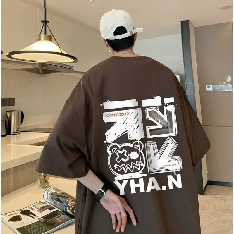 Wholesale Custom mens oversize T-shirt Print logo 100% cotton plus size tee shirt big and tall t-shirts loose fit t shirt