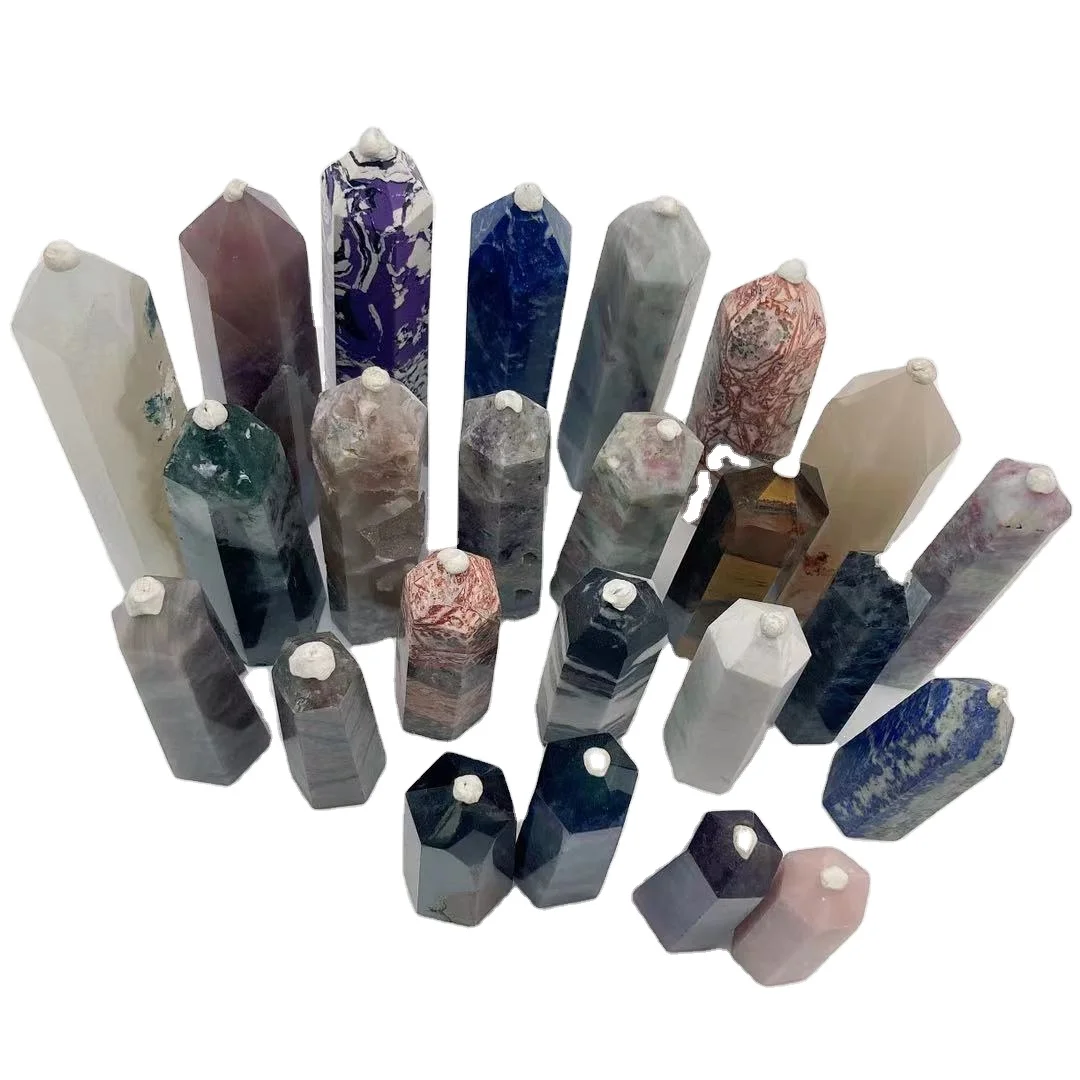 Оптовая продажа, натуральная белая Бирюзовая кристаллическая палочка, волшебная палочка, Кварцевая кристаллическая башня для лечения