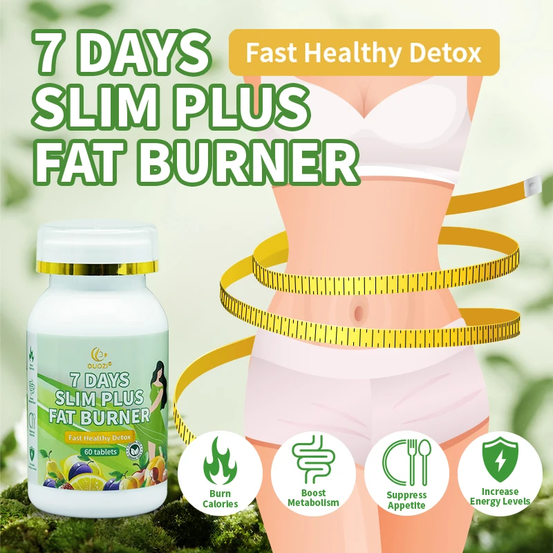 Ships in 2 days DUOZI 7 DAYS Slim PLus Fat Burner Tablet Pills Flat Detox Capsules Food Supletment For Adults
