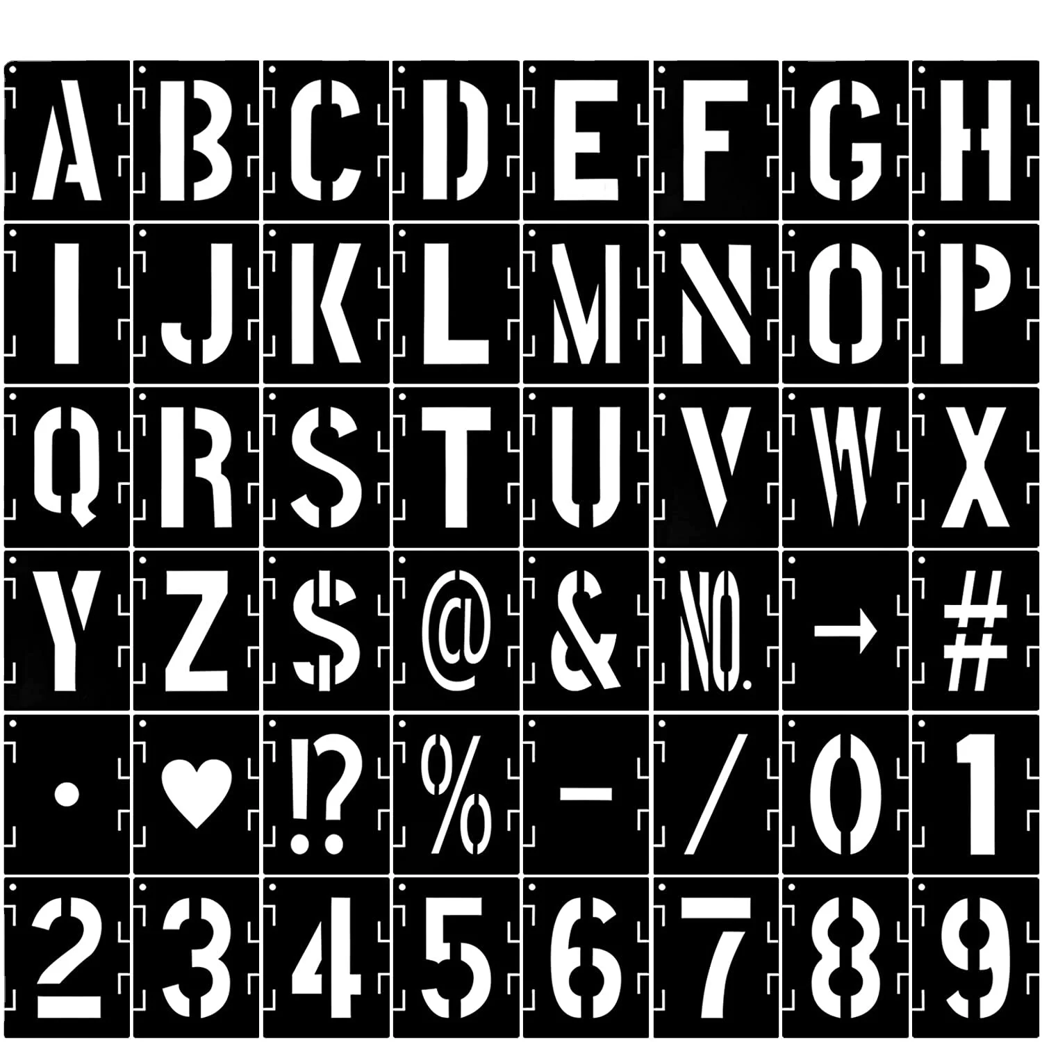 Letter Stencils and Number Stencils 3 Inch,Plastic Interlocking Alphabet Letter Templates Number Symbol Craft Stencils Kit for P