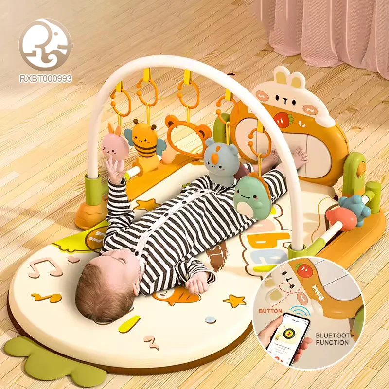 Factory Supply Infant Multi-Functional Soft Activity Play Mat Funny Indoor Fitness & Sleeping Game with Musical Pedal Fiddle Toy