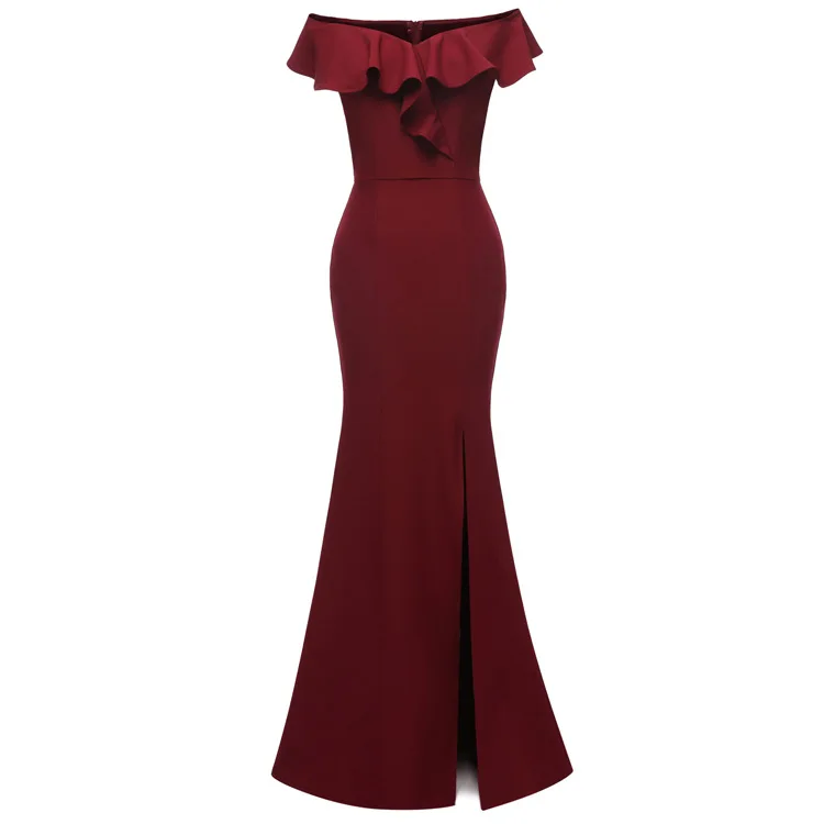 Elegant Peach Mermaid Bridesmaid Dress