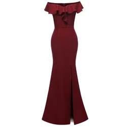 Elegant Peach Mermaid Bridesmaid Dress