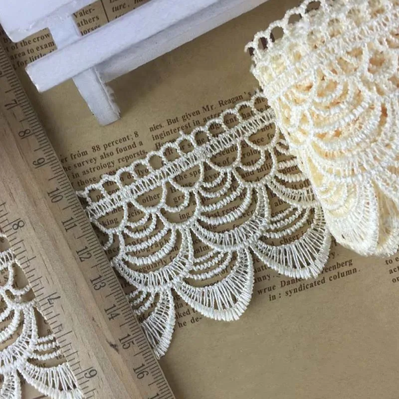 6cm wide water soluble embroidery lace fabric diy clothes upholstery home textile decorative colored french polyester lace trim