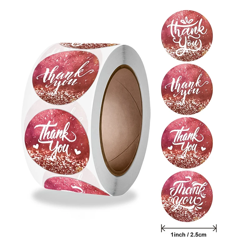 1Inch Colors Different Design Decorative Sealing Thank You Stickers Labels for Christmas Gifts, Wedding, Party