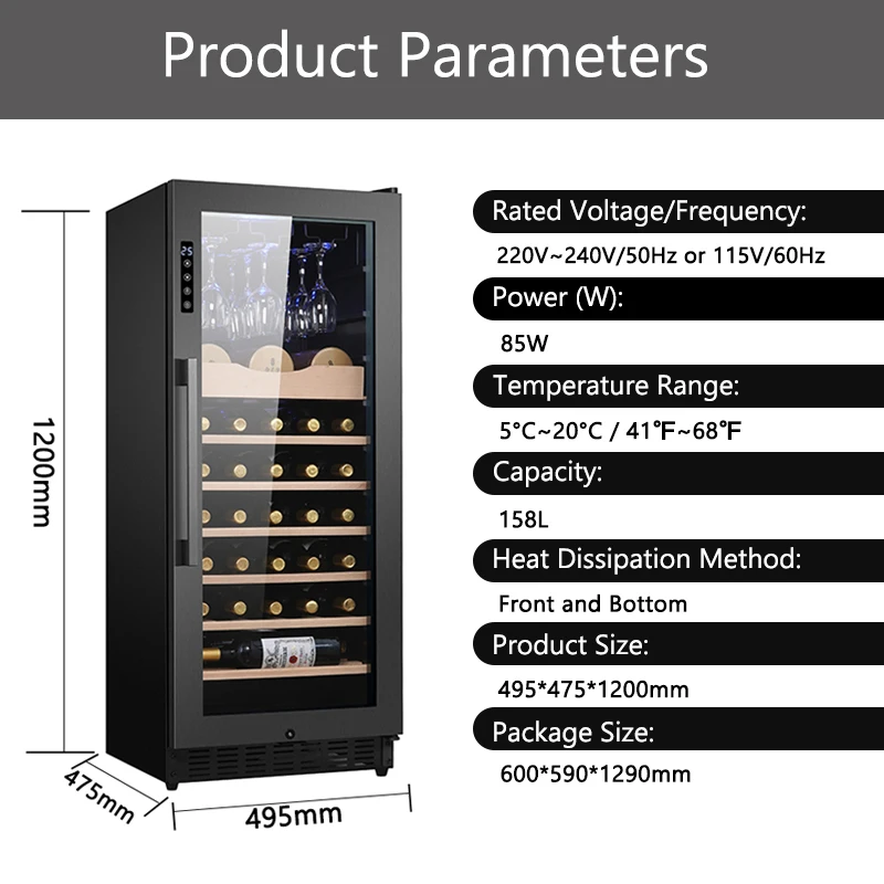 LANYI Single-Zone Display Beverage Fridge Drink Cooler Luxury Led Spotlight Light Wine fridge Coolers