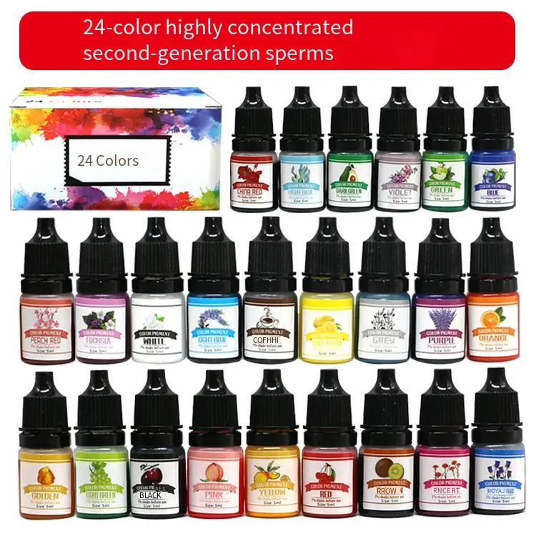 Пигмент для эпоксидной УФ смолы, 24 цвета, жидкая масляная, высокая концентрация, цветной гель-эссенция