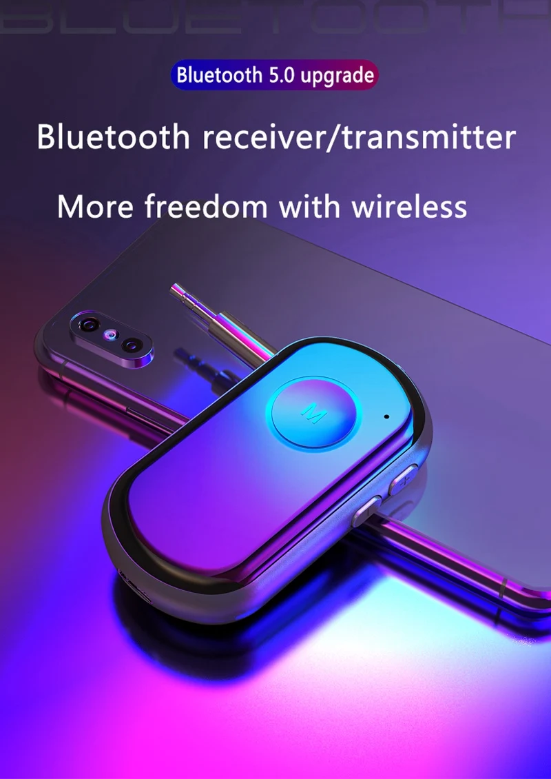 Hot selling 2 in 1 BT 5.0 wireless remote camera transmitter receiver for car aux audio transmitter bluetooths receiver