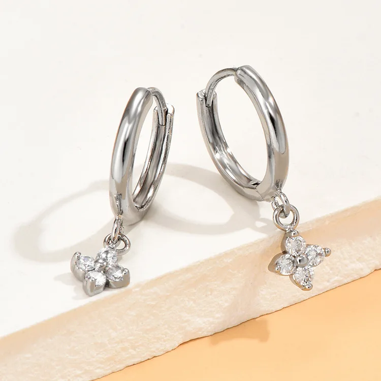 2024 Fashion Hoop Earrings Set Copper Zircon Hoop Earring Gold Plated Earrings Dainty Jewelry for Women Girls