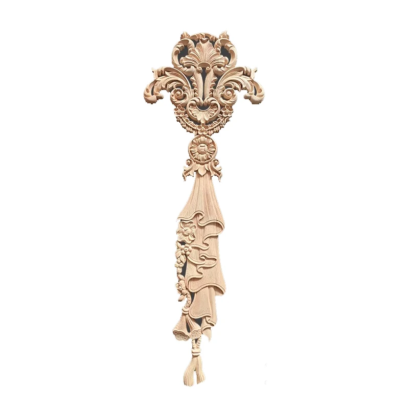Decorative Antique CNC onlays for cabinets Furniture Accessoires Embellishments Appliques Onlays Chinese Wood Carving