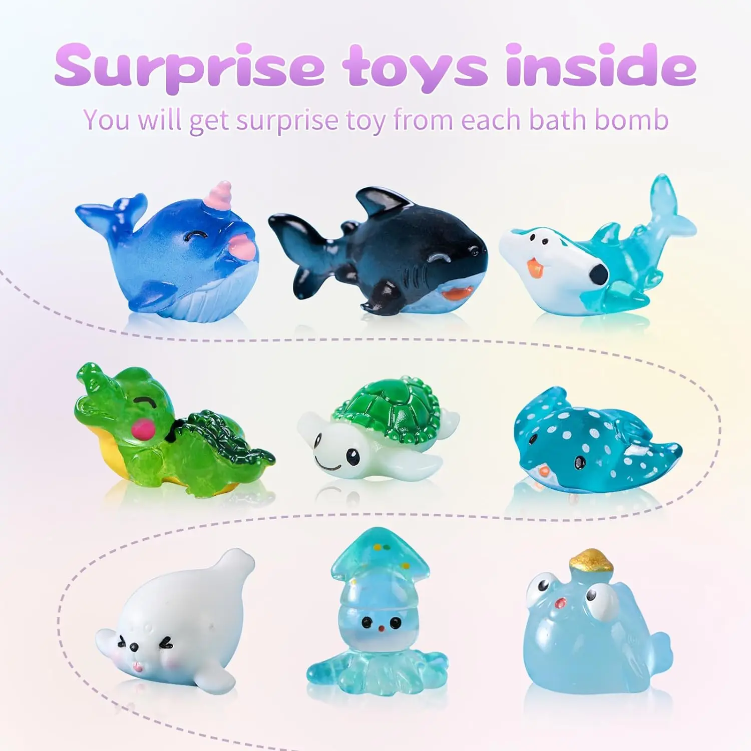 Customized Natural Organic Surprise Inside Ocean Sea Animal Toys Boys Girls 9 Pack Bubble Bath Bombs Gift Set Toddlers