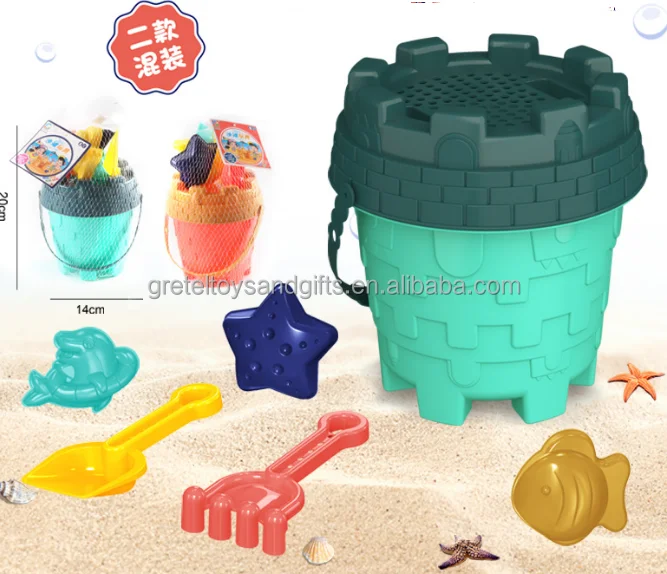 Wholesale beach sand toys bucket set sand tools set pail sand toys
