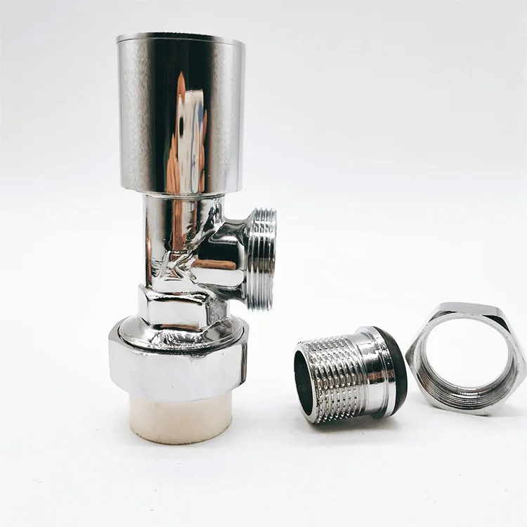 DN15-DN25 presser 1.6Mpa brass chrome Copper plating  Angle manual thermostatic radiator  valve for temperature control 3/4 inch