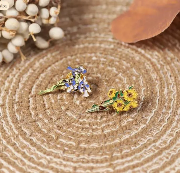 Hot Sell Metal blank gold Silver magnetic badge name plate pin fancy make brooch pin