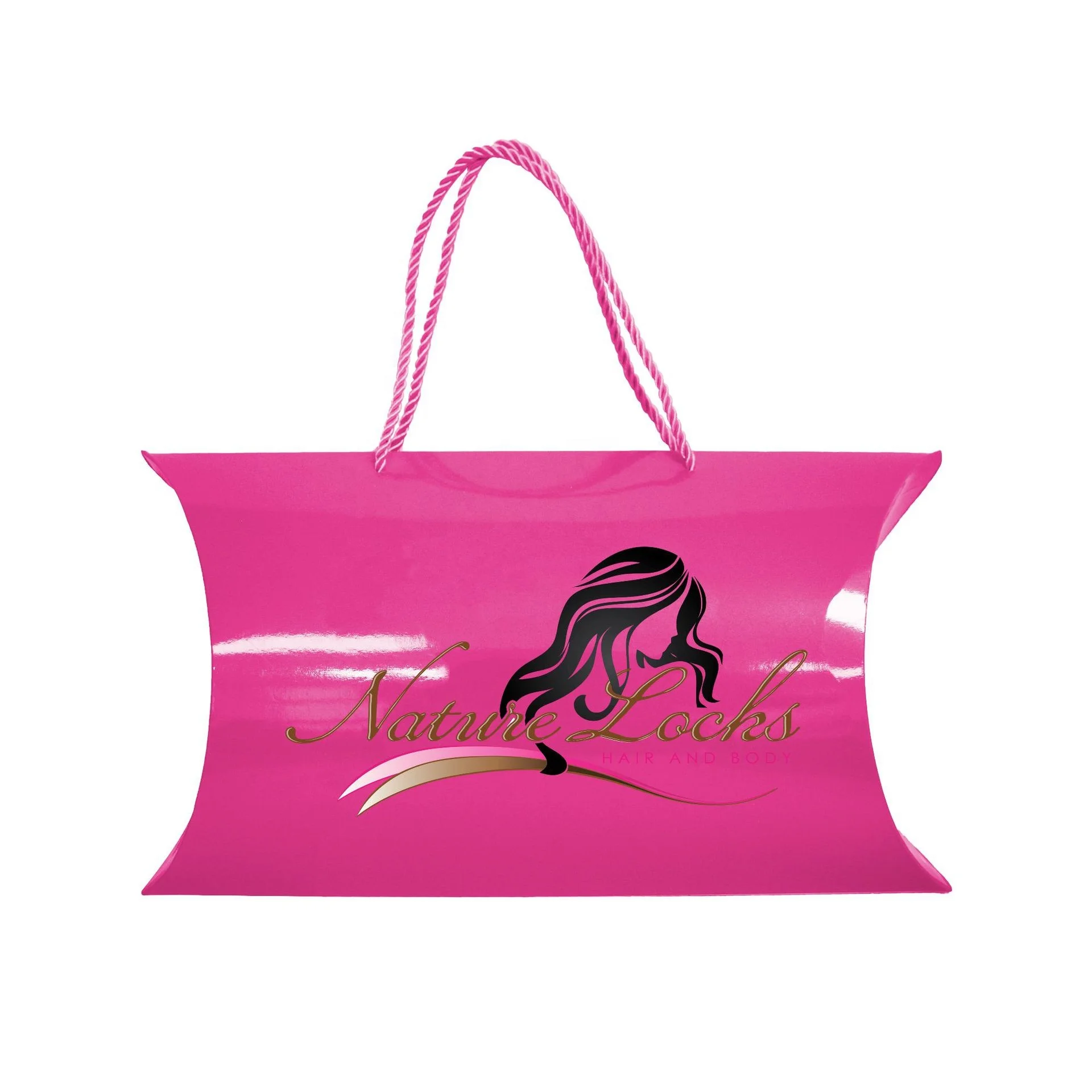 Custom Paper Pillow Box For Hair Wig Bundles And Extensions,Wigs Packaging Bags Pillow Shape Paper Box