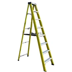 Light weight 300 lb load capacity triangle fiberglass ladder