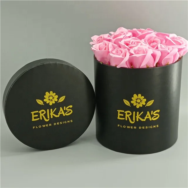 Square flower box/preserved flower box with rose gold logo