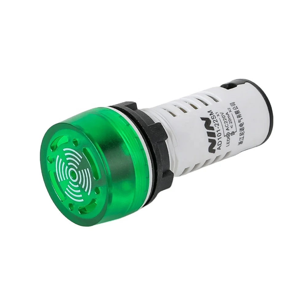NIN AD16-22SM green flash led alarm buzzer indicator light