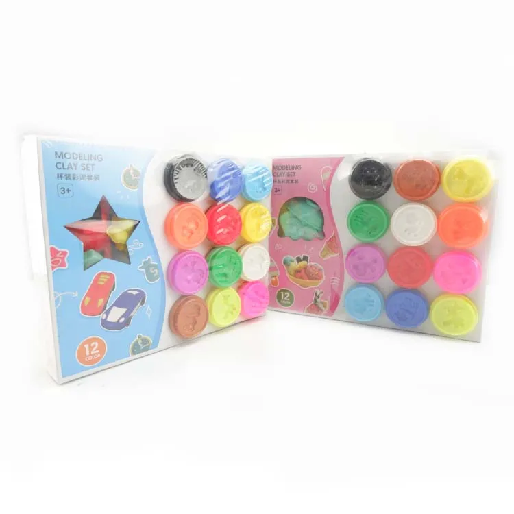 Kids slime Manufacturer diy air dry clay color 12 pots 50 Grams Play Dough Toy with Muti Colors