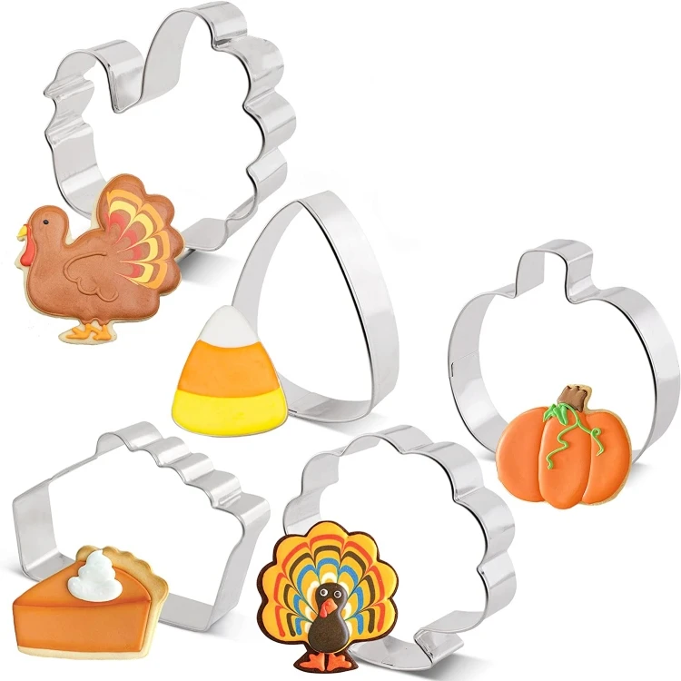 Thanksgiving Feast Stainless Steel Pie Slice Candy Corn Cookie Cutter Making