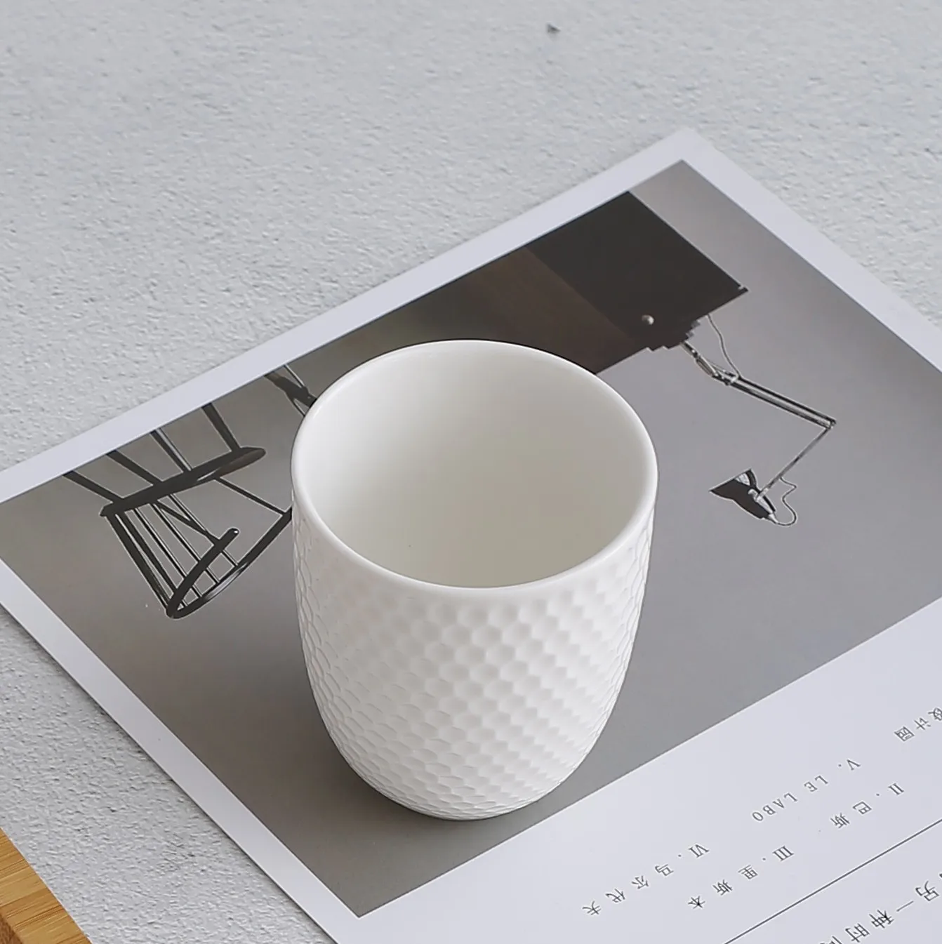 OEM Ball Grid Fine Custom Logo Cups White Porcelain Tea Cup Mug Without Handle