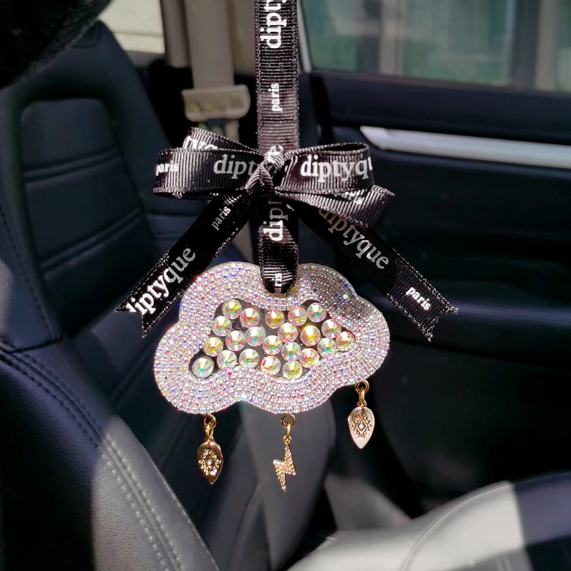 cloud pendant in car pendant rearview mirror net red car decoration inlaid with diamond creativity