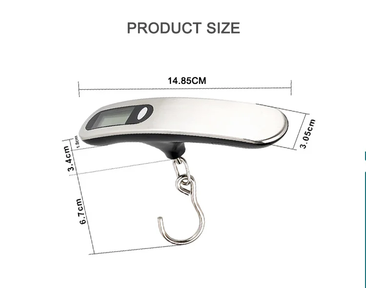 Manufacturer wholesale portable 50kg weighing kitchen scale stainless steel handheld digital travel transport scale