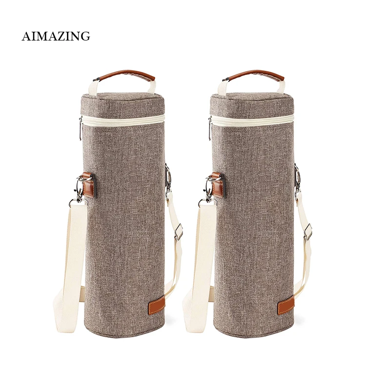 2021 New Wine Bag Promotion Portable Wine Cooler Single Wine Cooler Bag Insulated Bag for Delivery Single Bottle Travel Polybag
