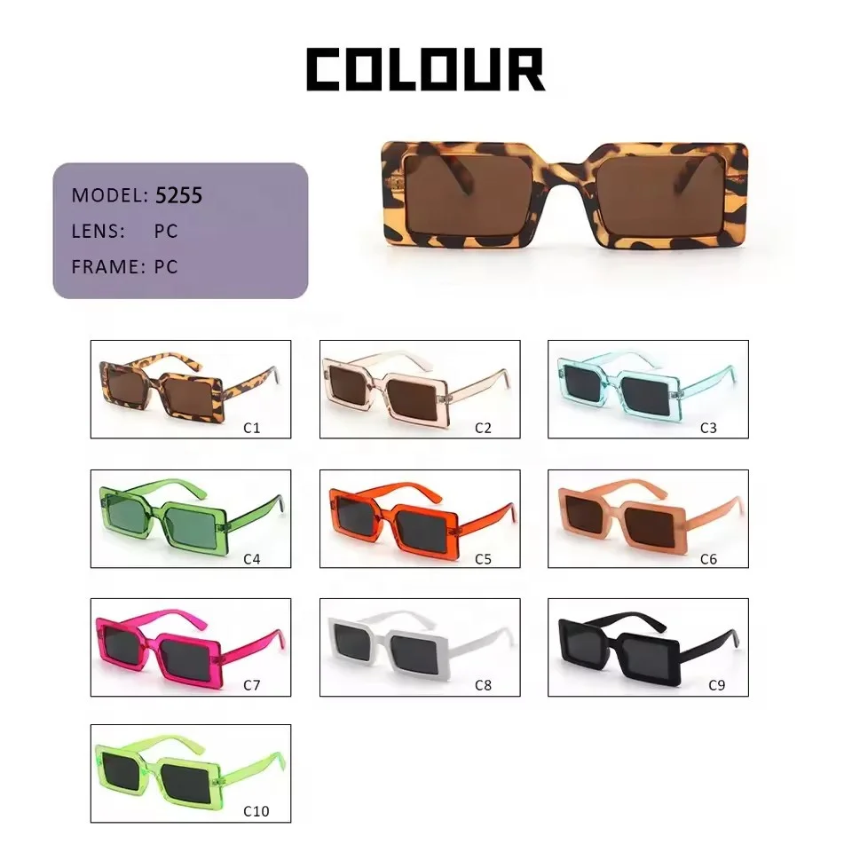 Hot Fashion Trendy Vendors Wholesale Boutique Cheap Women Small Pink Square Rectangle Frames Shades Sun Glasses Sunglasses