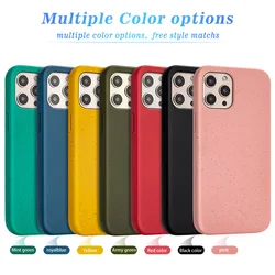 2022 Eco Friendly Organic Wheat Straw Tpu Fiber Hybrid Biodegradable Phone Case For Iphone X Xs 11 12 13 Pro Max Mobile Cover