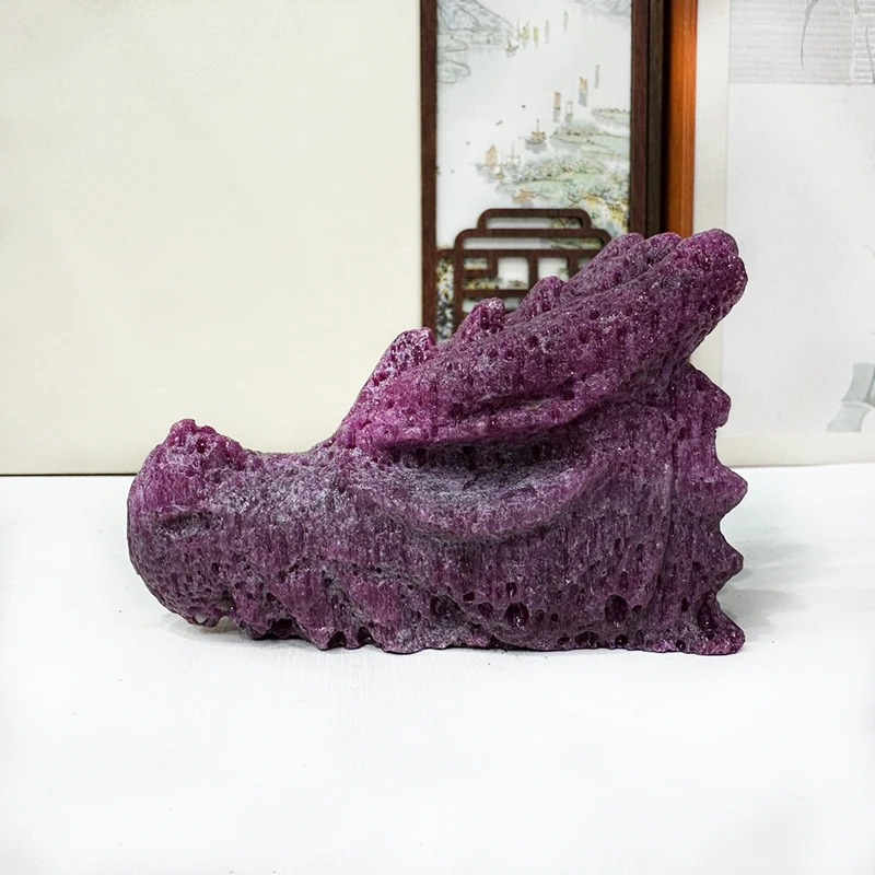 Wholesale Natural Crystal Stonesdragon skull Ruby Tumbled Stone Honeycomb Ruby Tumbles for Home Decor