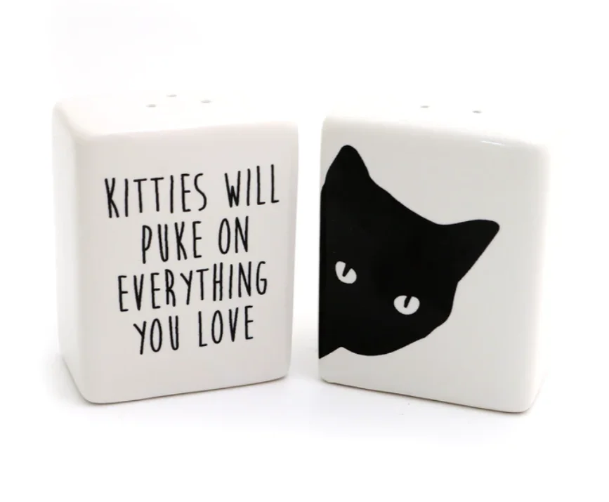 Handcrafts White Square Pair salt and pepper set ceramic with custom logo