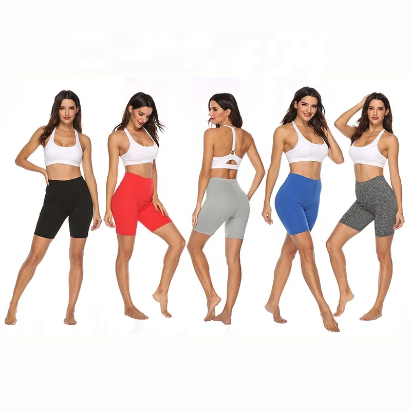 New Plain Color Dry Fit Butt Lifting Women Yoga Short Pants High Rise Gym Shorts Feminine Sport Short Tights