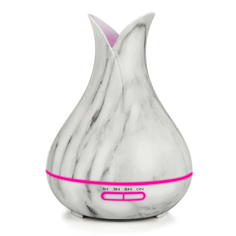 Stone Sprinted Diffuser, 400ml Flower Vase Air Humidifiers with 7 Color Led Change