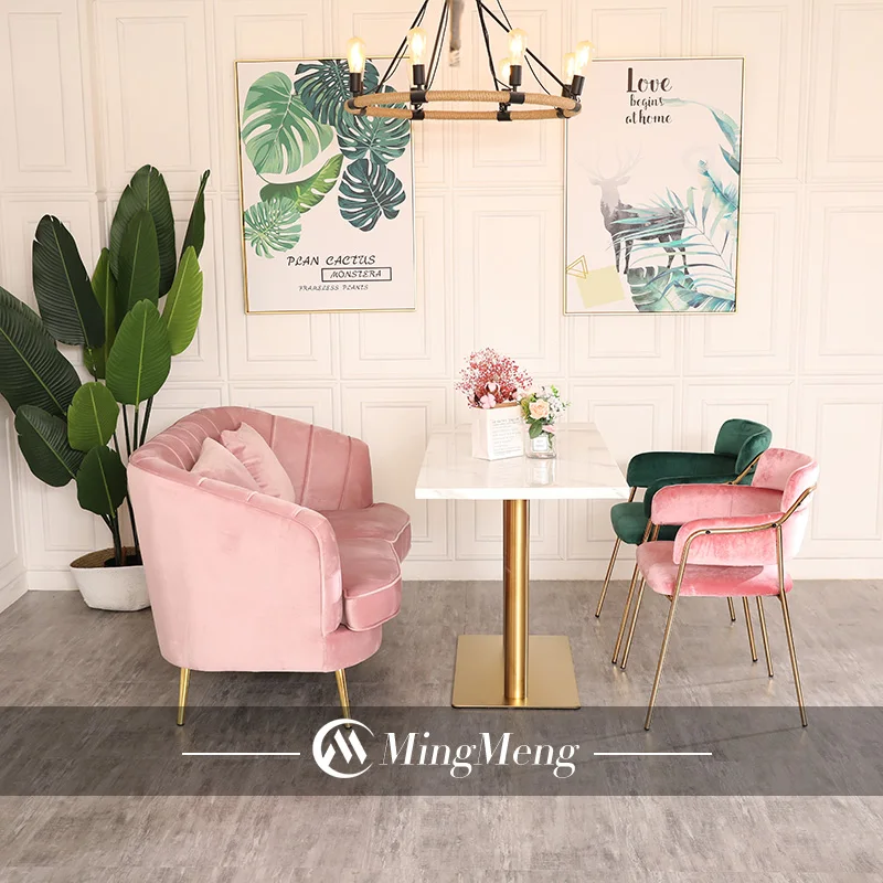 Товары для кафе под заказ столы и стулья западных ресторанов диван розовый кафетерия мебель ресторана