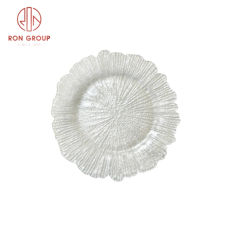 Free sample decorative glass plate gold supplier wedding glass gold