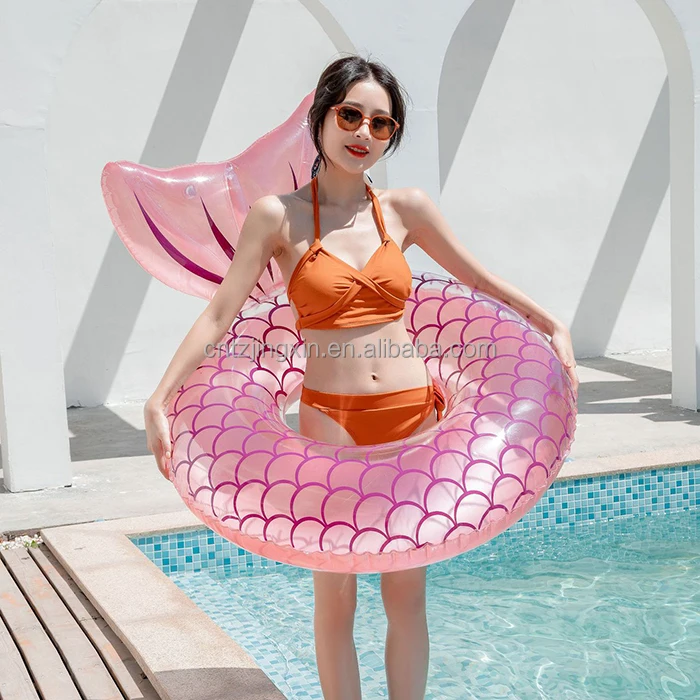Inflatable Swimming Ring Children Cute Pool Float Fish Tail Decorations Swim Tubes for Outdoor Beach Water Floats Party Kids